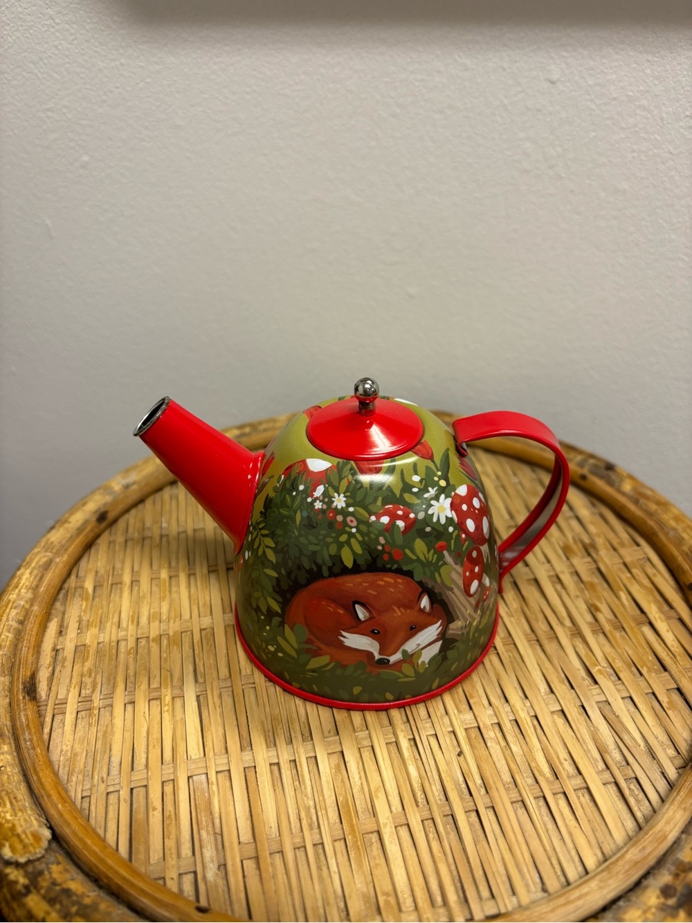 Red Fox Teapot - Festive Red Teapot - Small